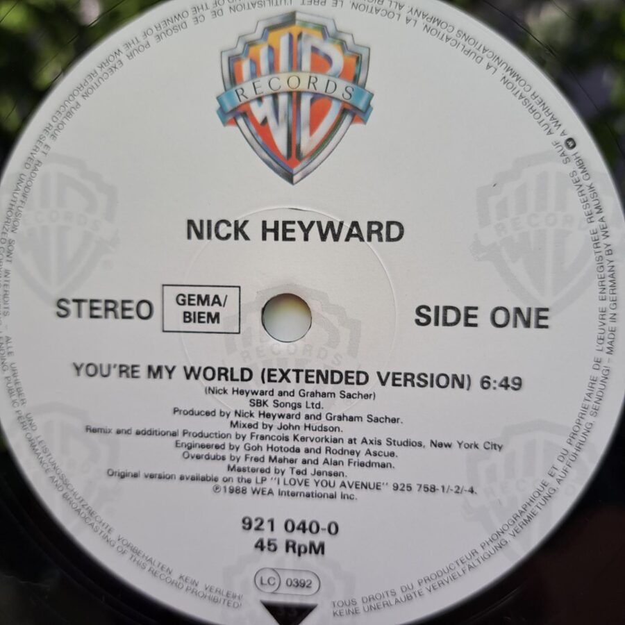 Nick Heyward – You're My World Disc VINIL MAXI VG+ (BOX5)
