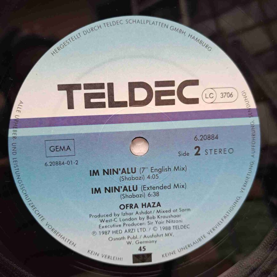 Ofra Haza – Im Nin'Alu (Played In Full Mix) (1) Ofra Haza – Im Nin'Alu (Played In Full Mix) - Disc Vinil MAXI 45 RPM VG+ (lotM)