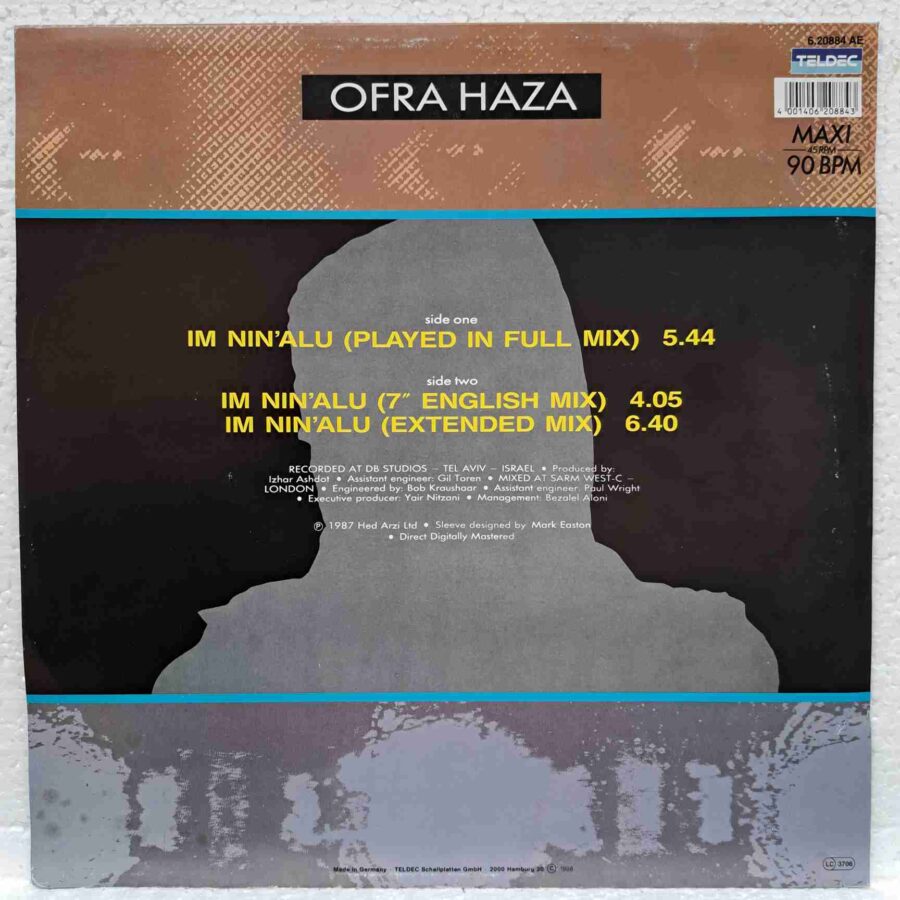 Ofra Haza – Im Nin'Alu (Played In Full Mix) (3) Ofra Haza – Im Nin'Alu (Played In Full Mix) - Disc Vinil MAXI 45 RPM VG+ (lotM)