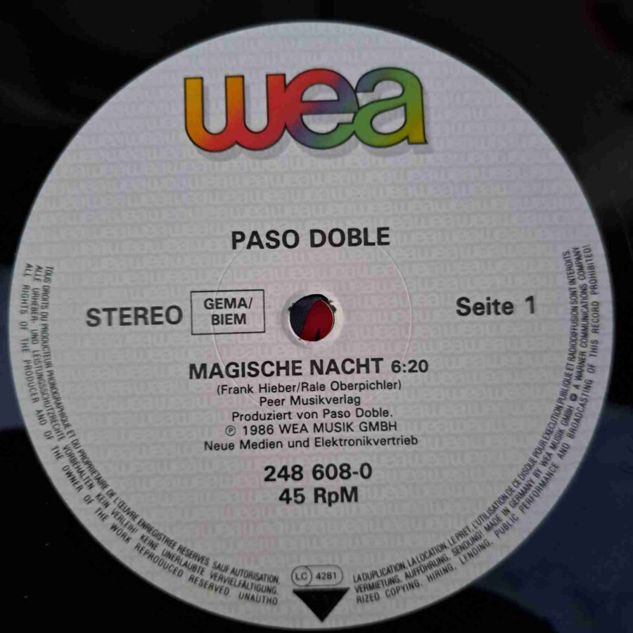 Paso Doble – Magische Nacht – Disc Vinil MAXI 45 RPM VG+ (lotB)