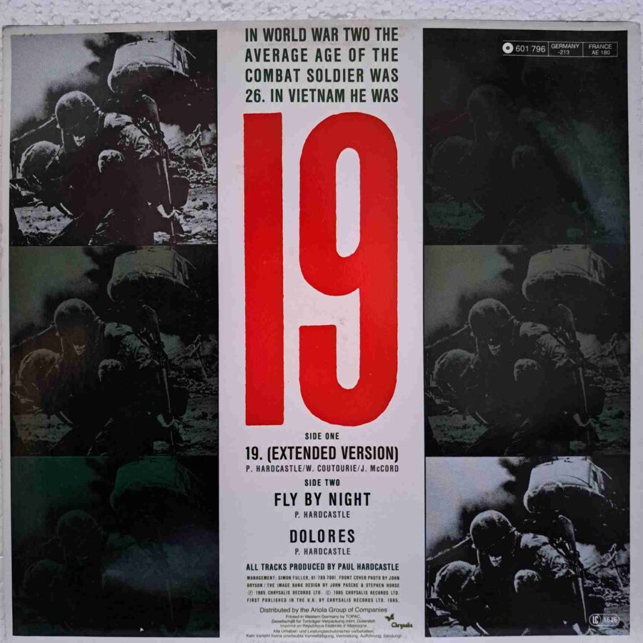 Paul Hardcastle – 19 (Extended Version) (3) Paul Hardcastle – 19 (Extended Version) – Disc Vinil MAXI 45 RPM VG (lotB)