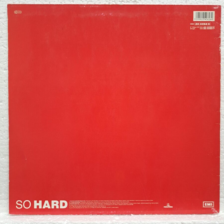 Pet Shop Boys – So Hard (1) Pet Shop Boys – So Hard – Disc Vinil MAXI VG VG+ (lotB)