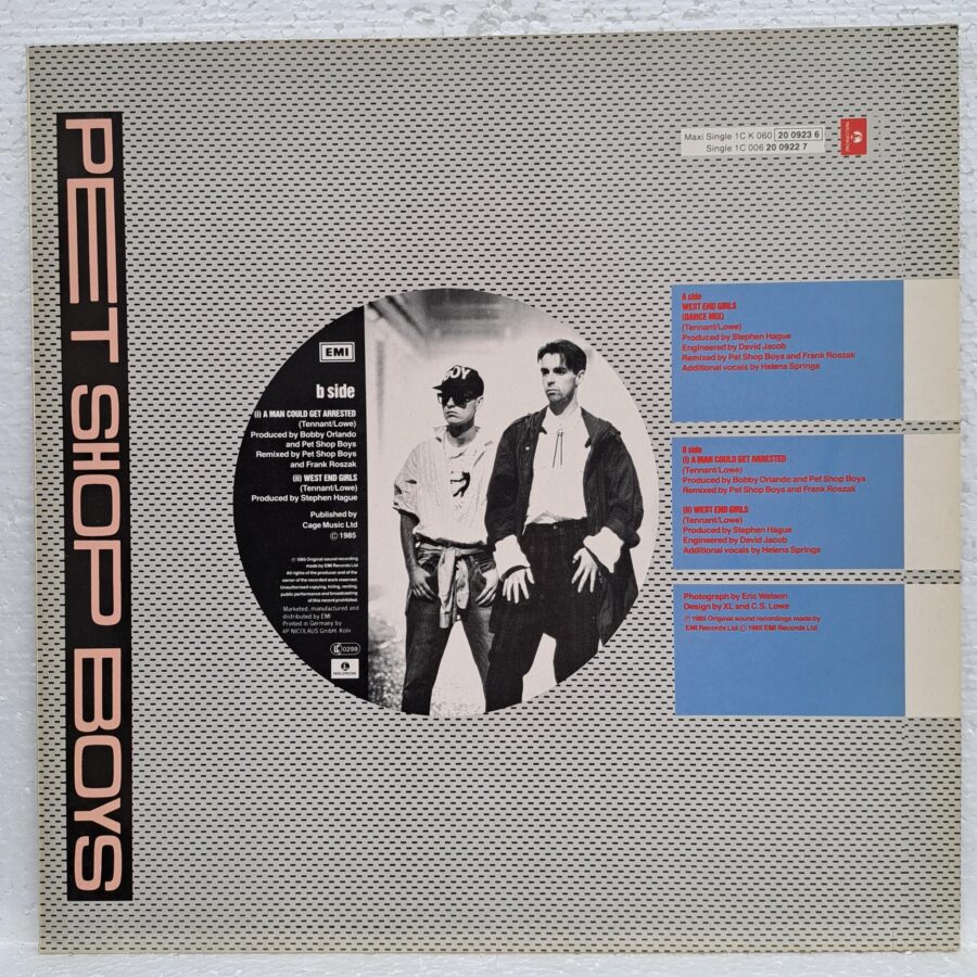 Pet Shop Boys – West End Girls (Dance Mix) Pet Shop Boys – West End Girls (Dance Mix) Disc VINIL maxi VG+