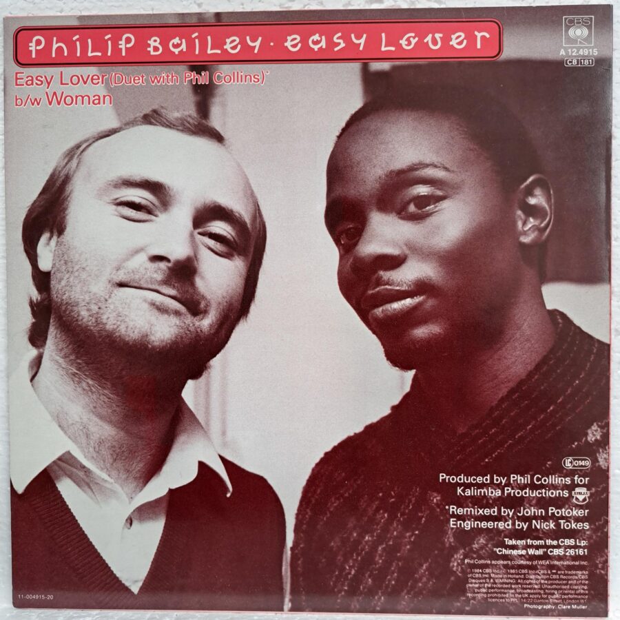 Philip Bailey Duet With Phil Collins / Philip Bailey – Easy Lover (Extended Dance Remix) b/w Woman Disc VINIL MAXI VG+