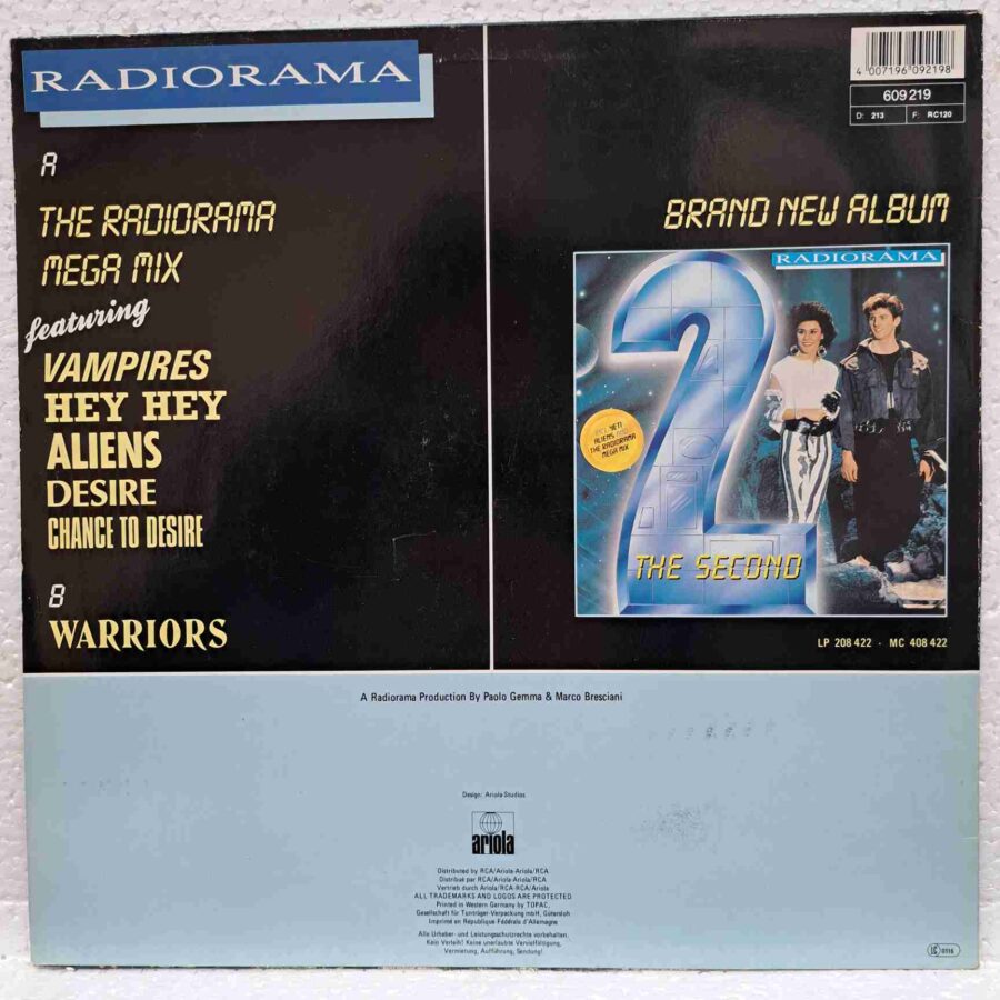 Radiorama – The Radiorama Mega Mix - Disc Vinil MAXI 45 RPM VG+ (lotA)