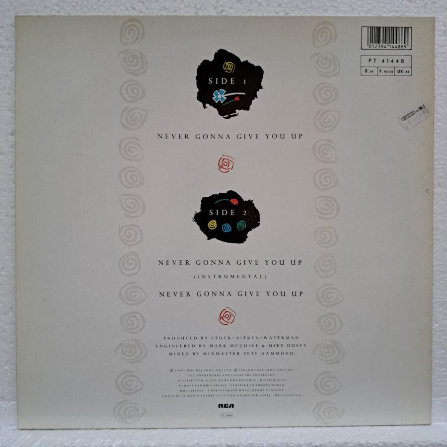 Rick Astley – Never Gonna Give You Up (Escape From Newton Mix & Escape To New York Mix) – Disc Vinil MAXI 45 RPM VG+ (lotE)