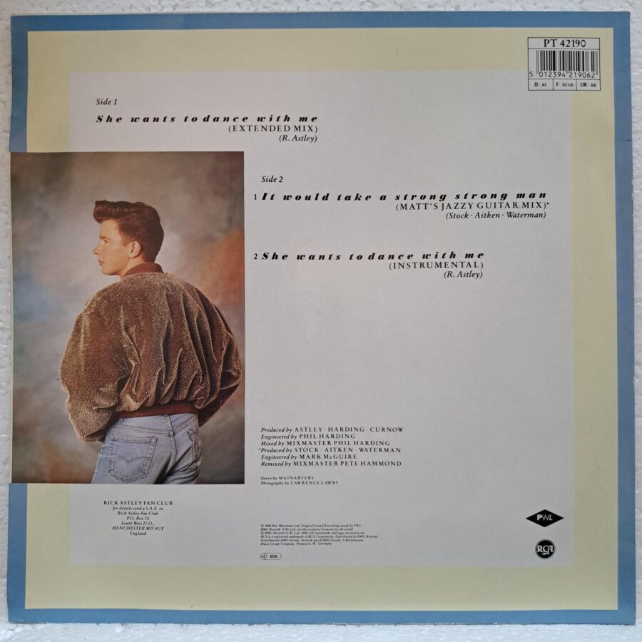 Rick Astley – She Wants To Dance With Me (3) Rick Astley – She Wants To Dance With Me – Disc Vinil MAXI 45 RPM VG+ (lotE)