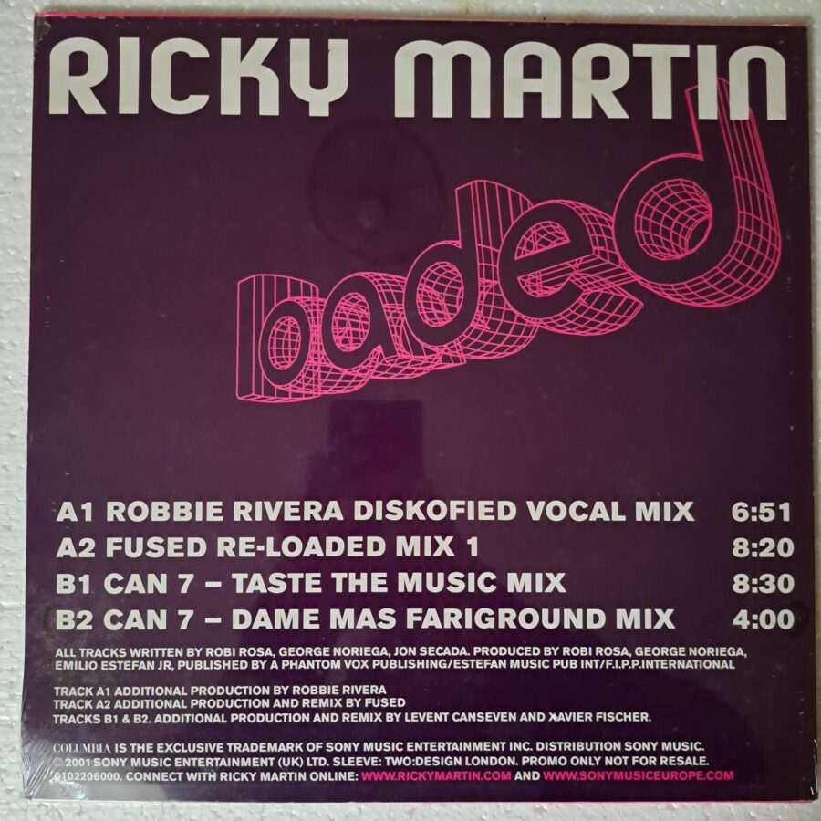 Ricky Martin – Loaded (1) Ricky Martin – Loaded DISC VINIL MAXI VG VG+(box4) resigilat