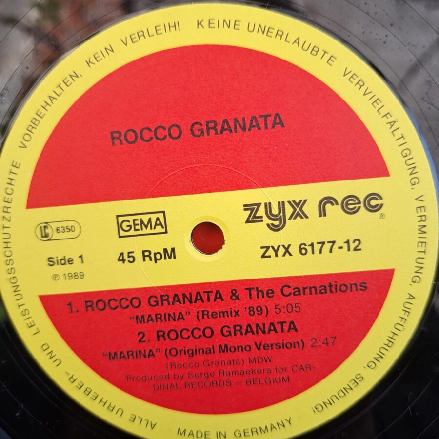 Rocco Granata – Marina (Remix '89) Disc VINIL maxi VG+ (box7) Rocco Granata – Marina (Remix '89) Disc VINIL maxi VG+ (box7)