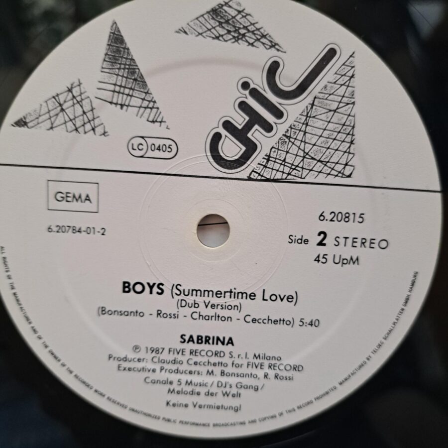 Sabrina – Boys (Summertime Love) – Disc Vinil MAXI VG+ (lotB)
