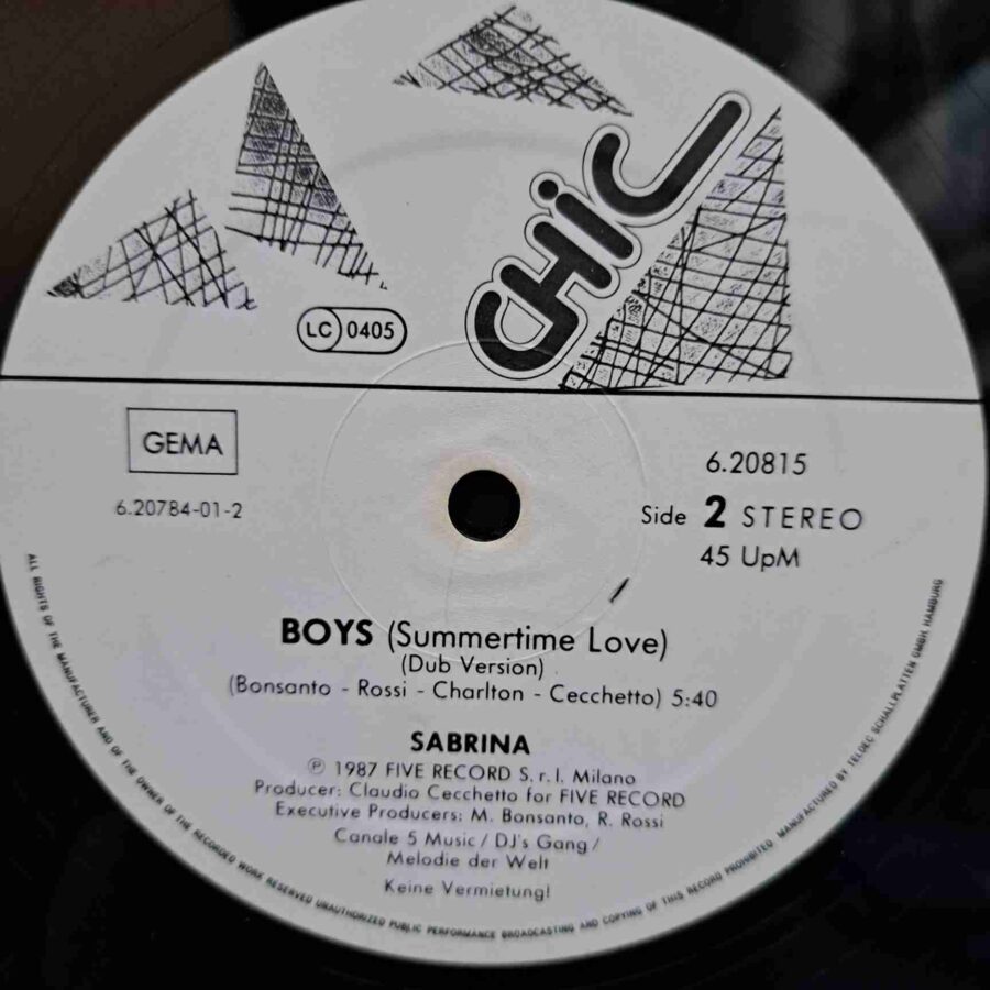 Sabrina – Boys (Summertime Love) Remixed (1) Sabrina – Boys (Summertime Love) Remixed - Disc Vinil MAXI 45 RPM VG+ (lotM)