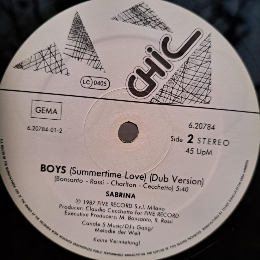 Sabrina – Boys (Summertime Love) Sabrina – Boys (Summertime Love) Disc VINIL maxi EX