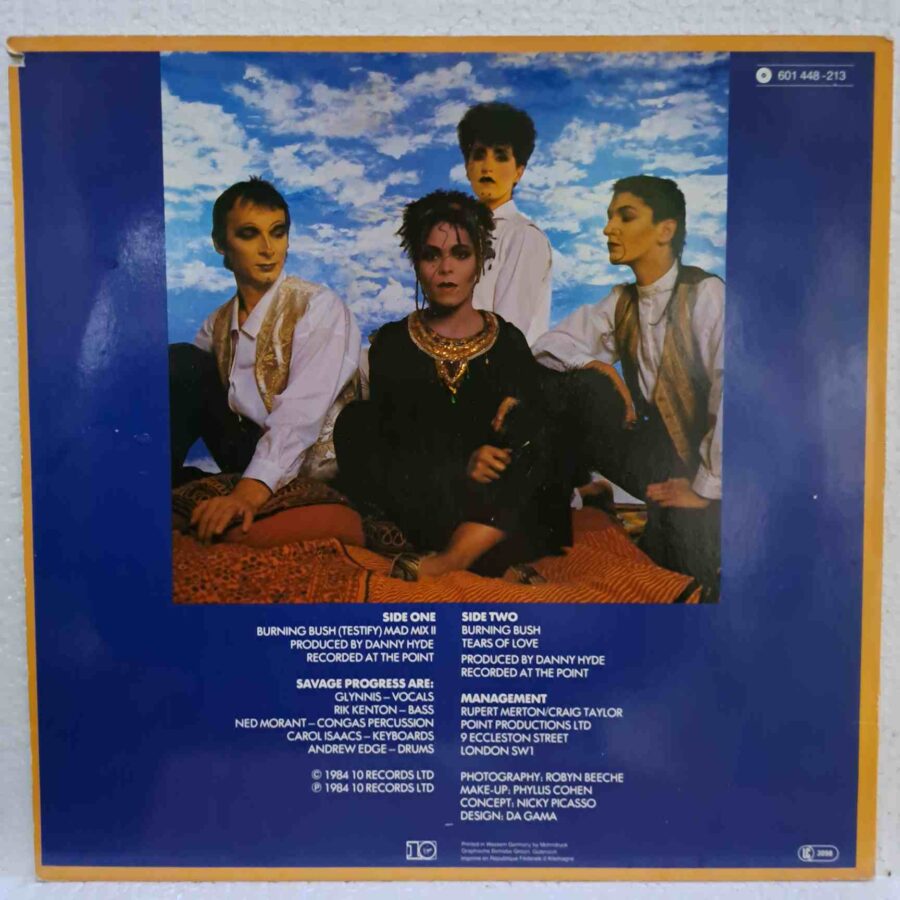 Savage Progress – Burning Bush (3) Savage Progress – Burning Bush - Disc Vinil MAXI 45 RPM VG+ (lotG)
