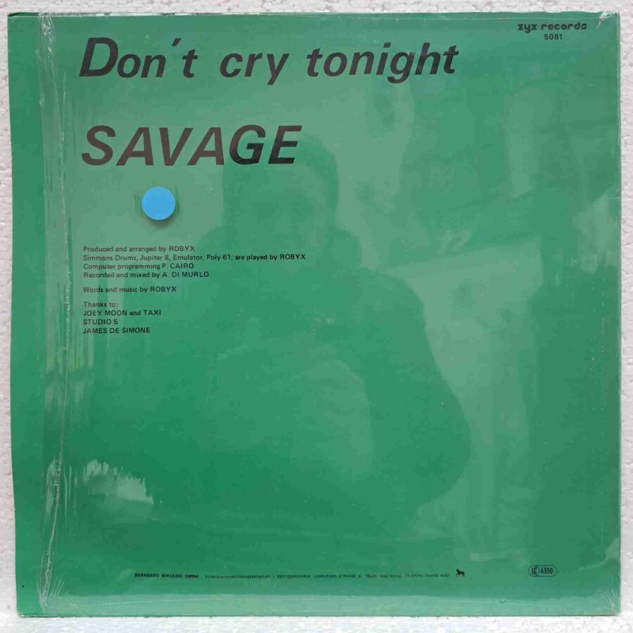 Savage – Don't Cry Tonight - Disc Vinil MAXI 45 RPM VG (lotK)