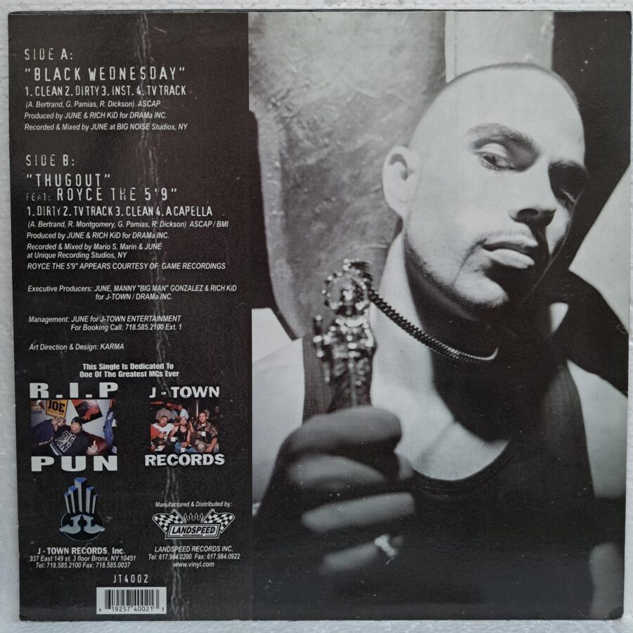 Severe Feat Royce The 5'9 – Black Wednesday Thugout (2) Severe Feat: Royce The 5'9"* – Black Wednesday / Thugout Disc VINIL Maxi VG VG+