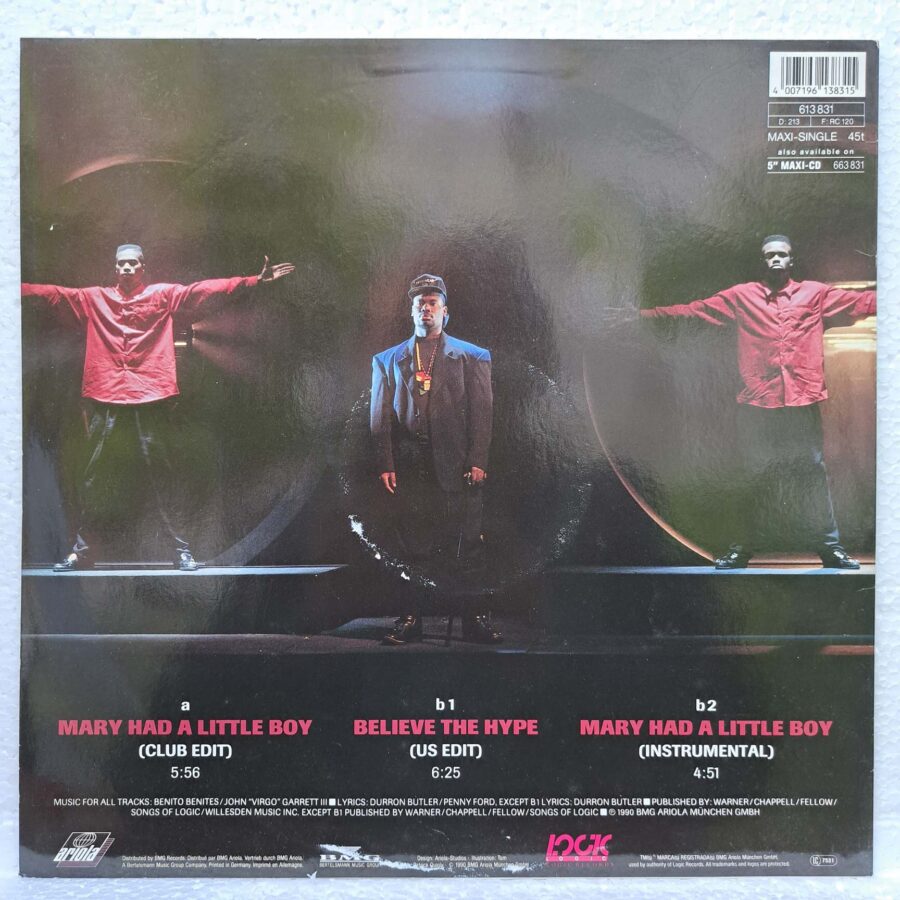 Snap! – Mary Had A Little Boy Disc VINIL MAXI VG VG+ (box2)