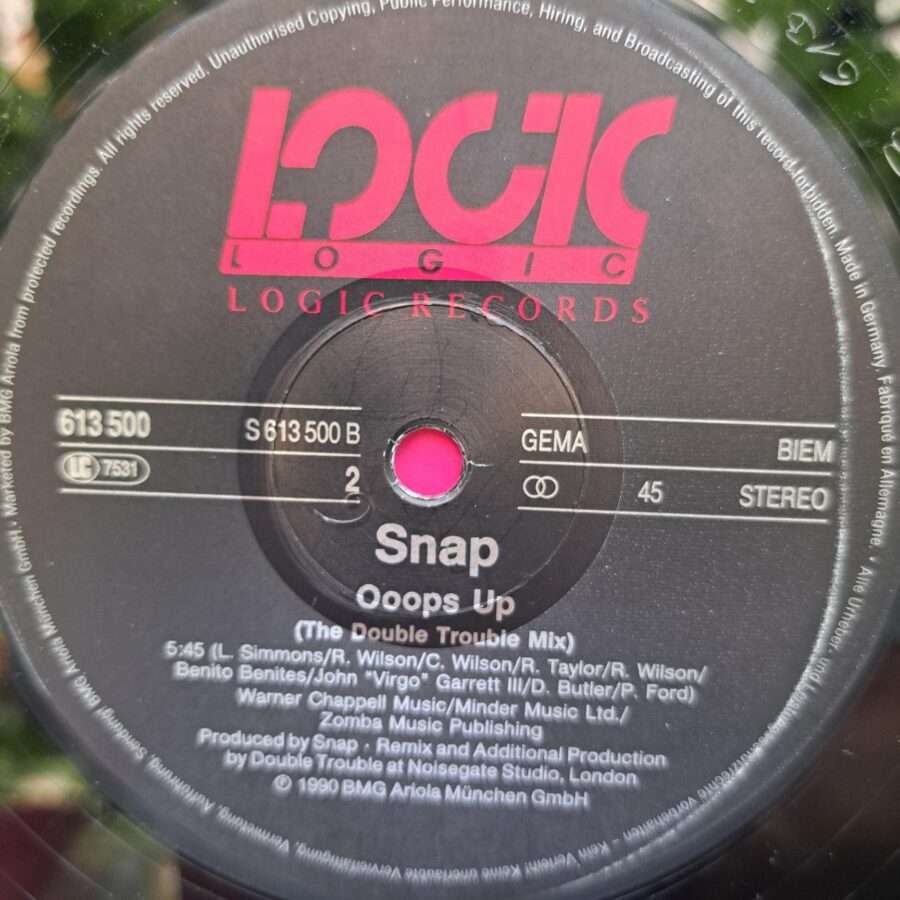 Snap Snap! – Ooops Up (Sphinx Mix) + (The Double Trouble Mix) Disc VINIL MAXI EX