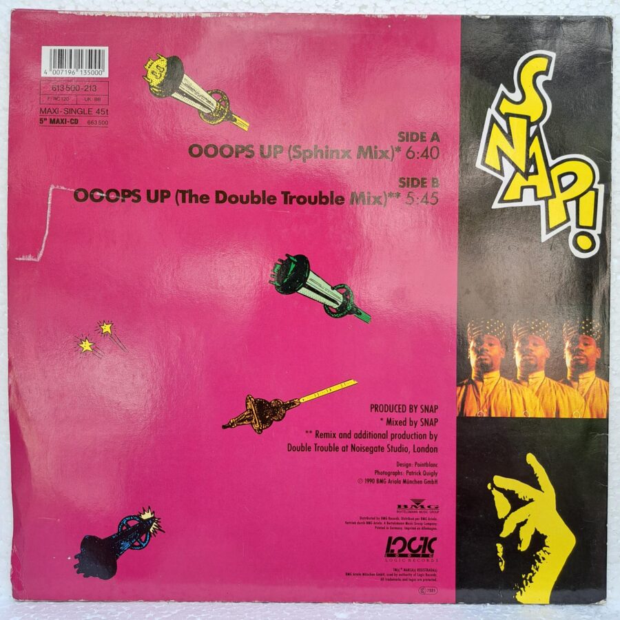 Snap Snap! – Ooops Up (Sphinx Mix) + (The Double Trouble Mix) Disc VINIL MAXI EX