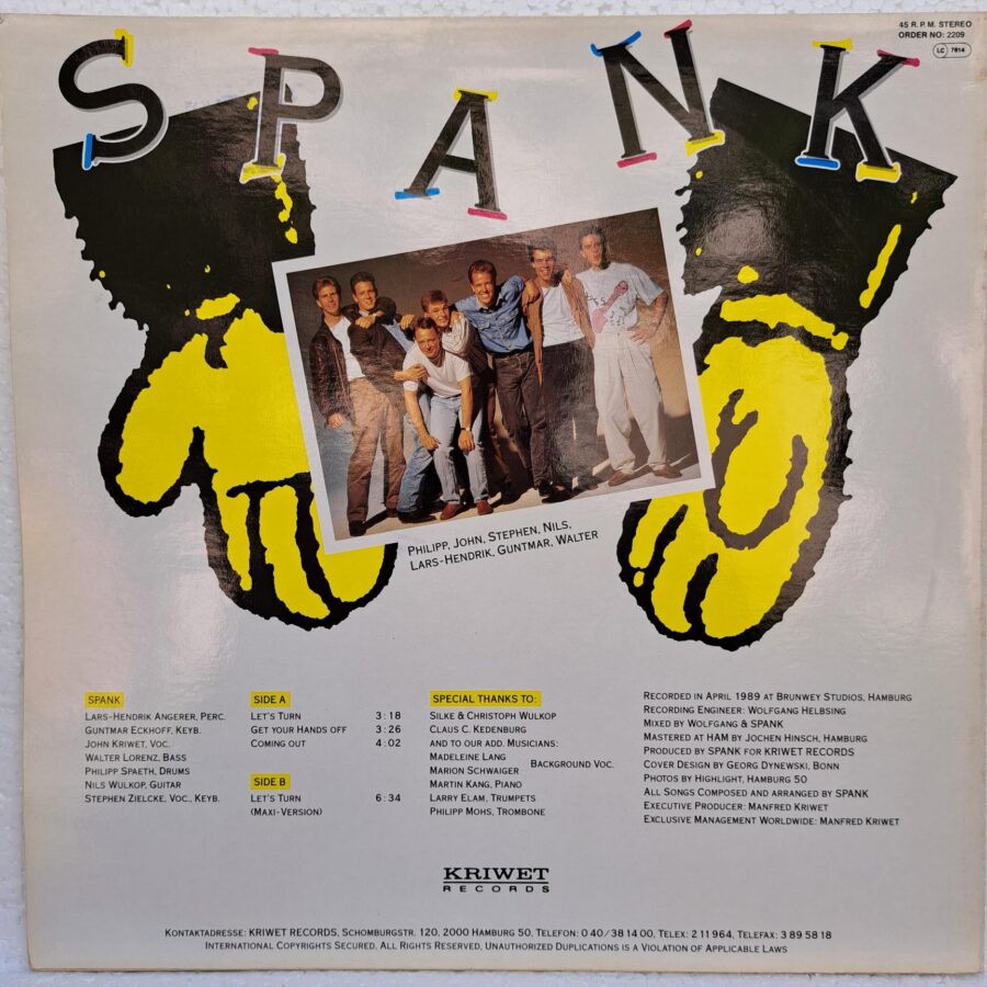 Spank (9) – Let's Turn Spank – Let's Turn Disc VINIL MAXI VG+ (BOX5)