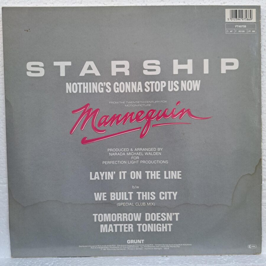 Starship – Nothing's Gonna Stop Us Now Disc (3) Starship – Nothing's Gonna Stop Us Now Disc VINIL MAXI VG+ (box8)