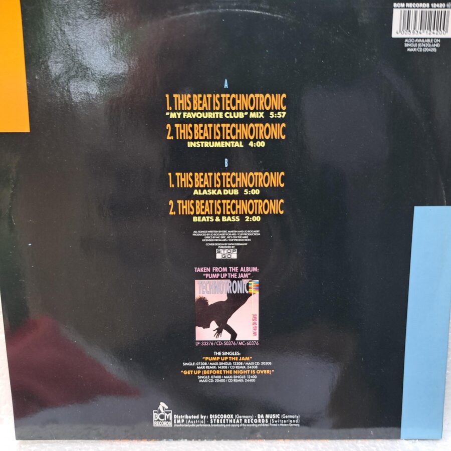 Technotronic Feat. MC Eric – This Beat Is Technotronic (3) Technotronic Feat. MC Eric – This Beat Is Technotronic Disc VINIL MAXI VG+ (BOX5)