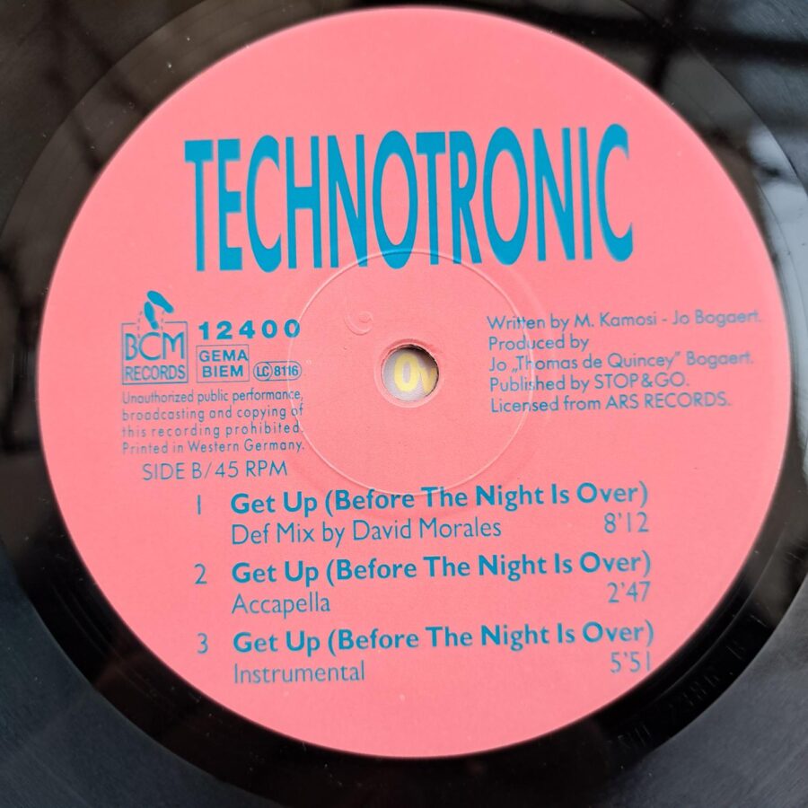 Technotronic – Get Up Technotronic – Get Up! (Before The Night Is Over) Disc VINIL maxi VG -