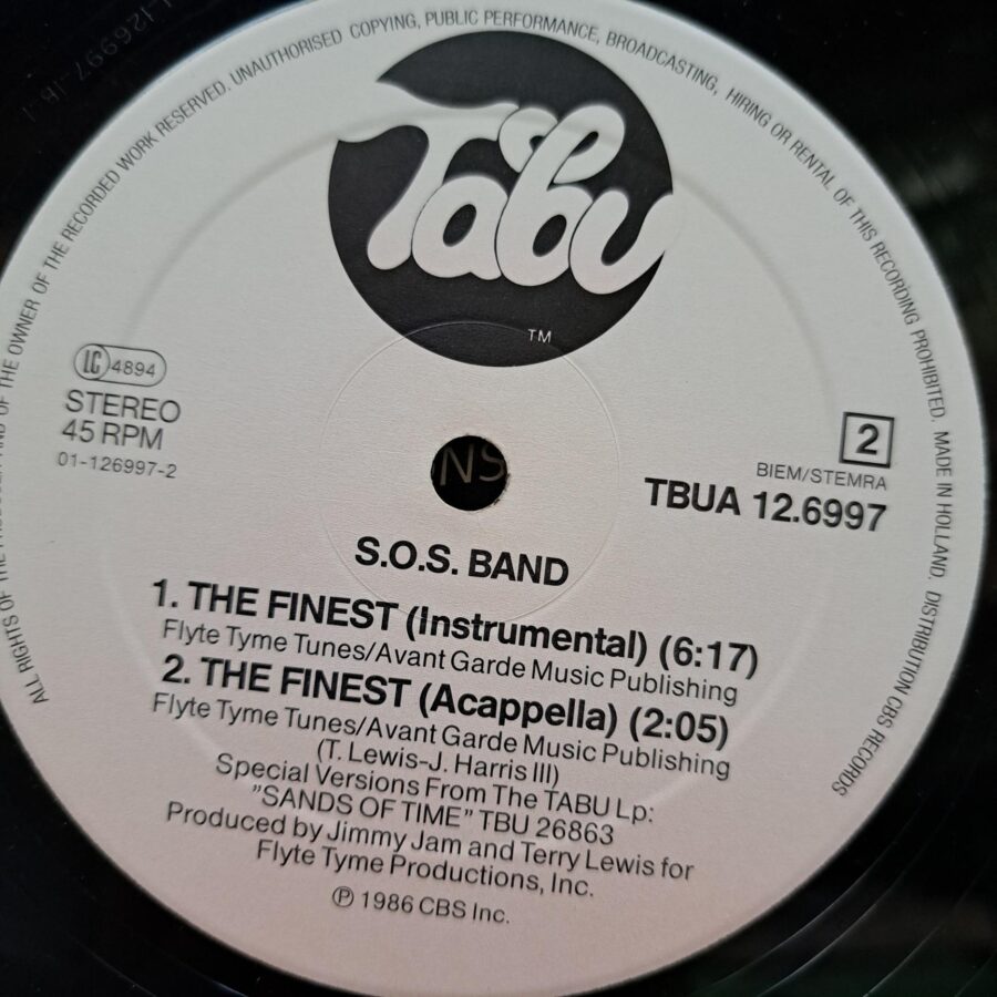 The S.O.S. Band – The Finest (Extended Version) (1) The S.O.S. Band – The Finest (Extended Version) – Disc Vinil MAXI 45 RPM VG+(lotE)