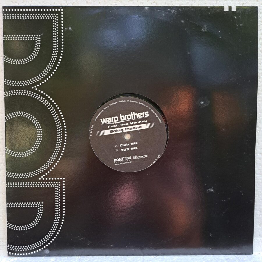 Warp Brothers Feat. Red Monkey – Going Insane (3) Warp Brothers Feat. Red Monkey – Going Insane - Disc Vinil MAXI VG+ (lotE)