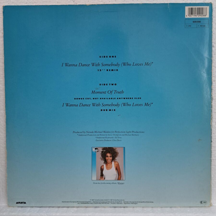 Whitney Houston ‎– I Wanna Dance With Somebody (Who Loves Me) Disc VINIL maxi VG