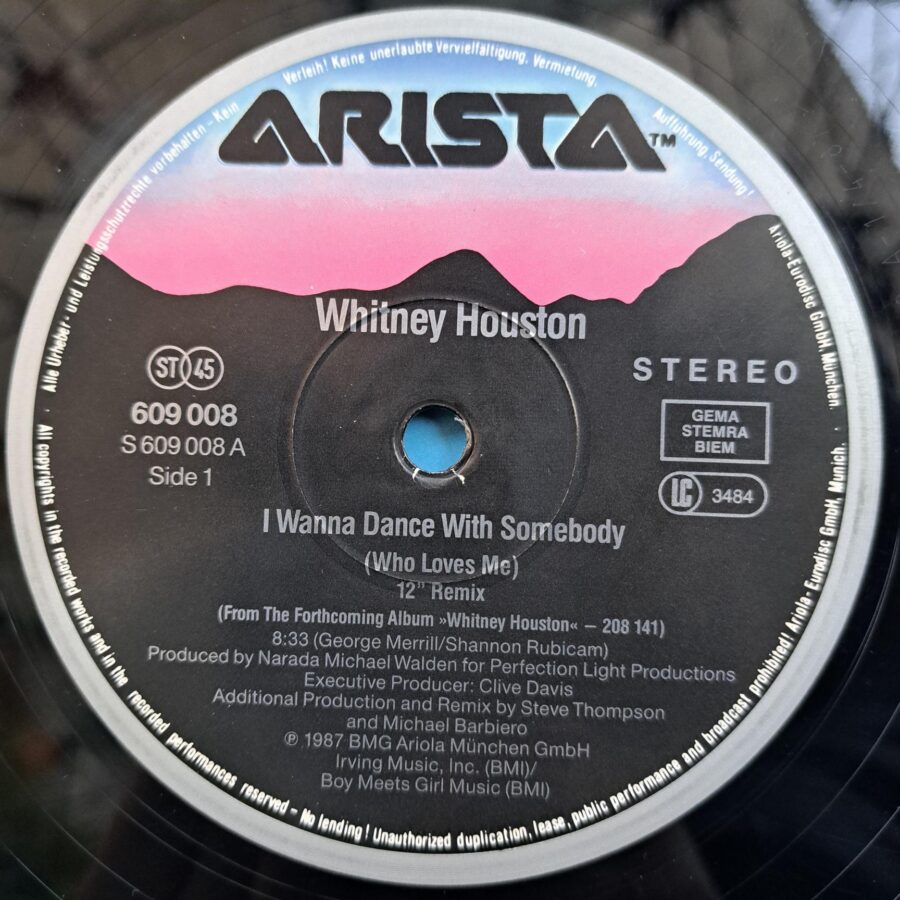 Whitney Houston ‎– I Wanna Dance With Somebody (Who Loves Me) Disc VINIL maxi VG