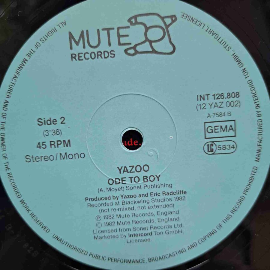 Yazoo – The Other Side Of Love (1) Yazoo – The Other Side Of Love – Disc Vinil MAXI 45 RPM VG+ (lotM)