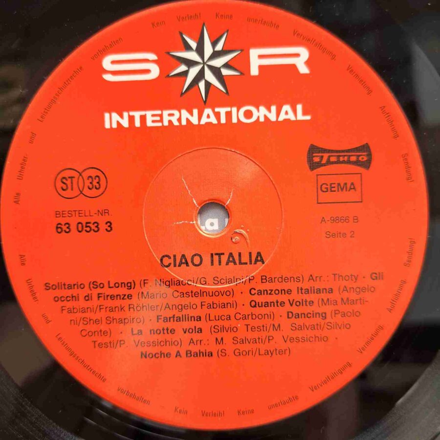 Ciao Italia - Disc Vinil LP sku3 Ciao Italia - Disc Vinil LP VG