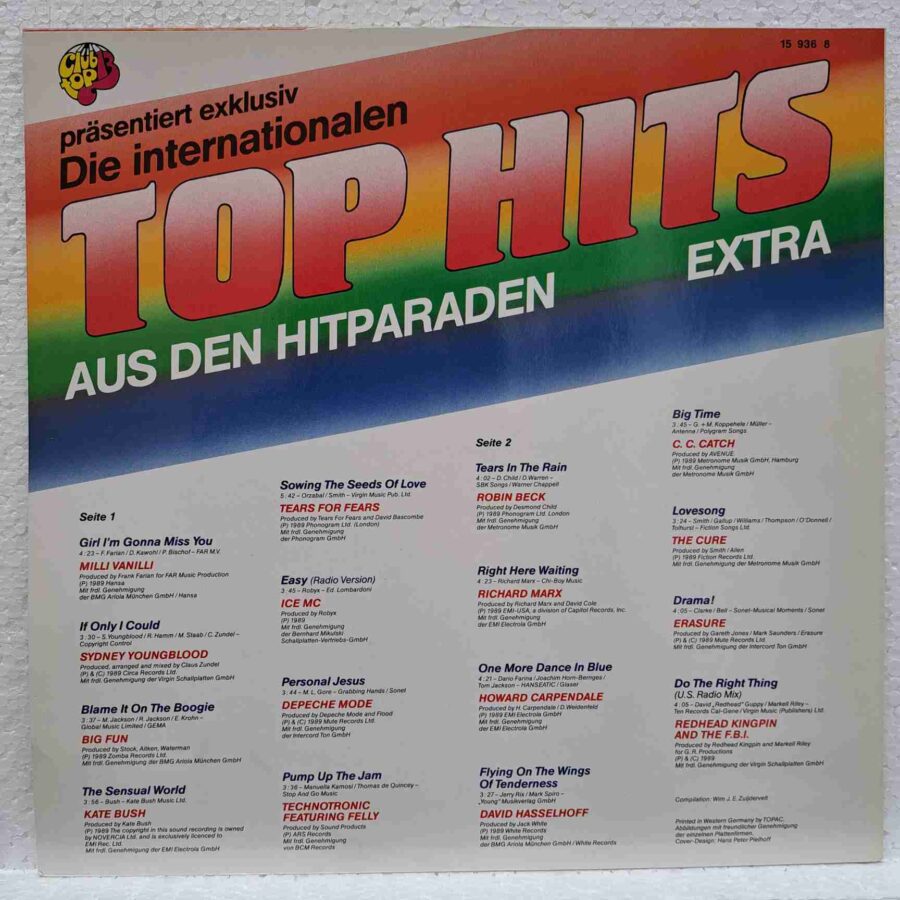 Club Top 13 SKU5 (3) Club Top 13 - Milli Vanilli, C.C. Catch, ICE MC, Erasure, Depeche Mode - Disc Vinil LP VG VG+