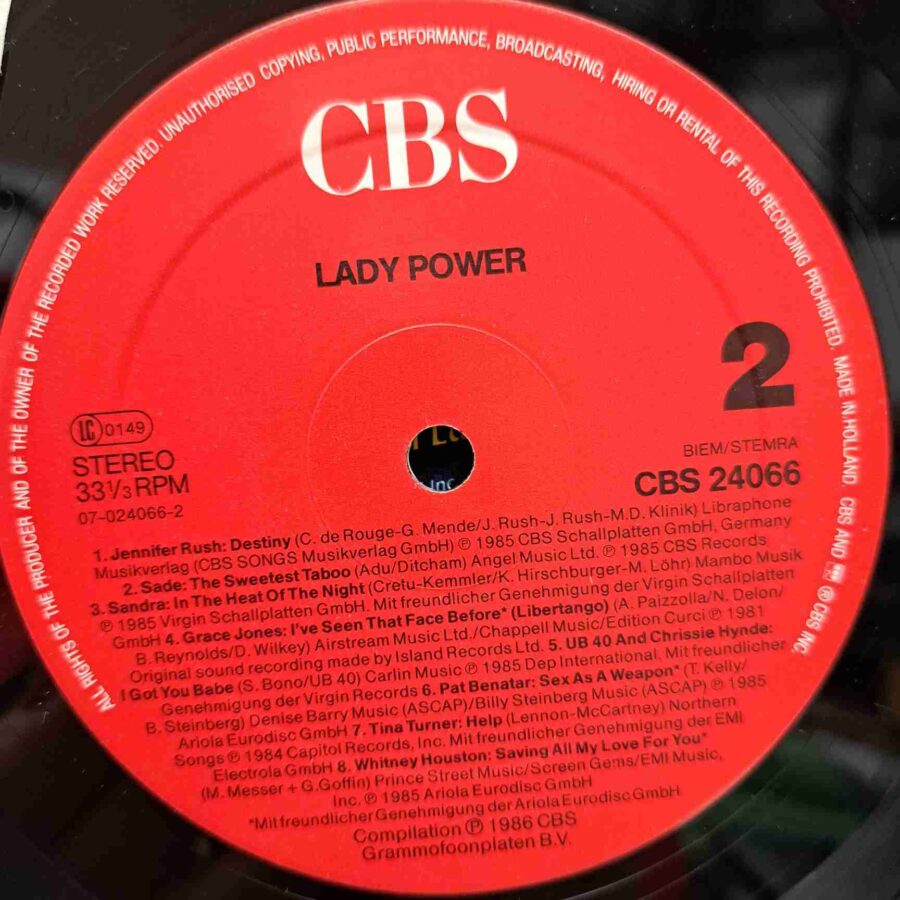 Lady Power sku8 Lady Power - Disc Vinil LP EX B 40 And Chrissie Hynde Kate Bush Cyndi Lauper Sade Sandra ...