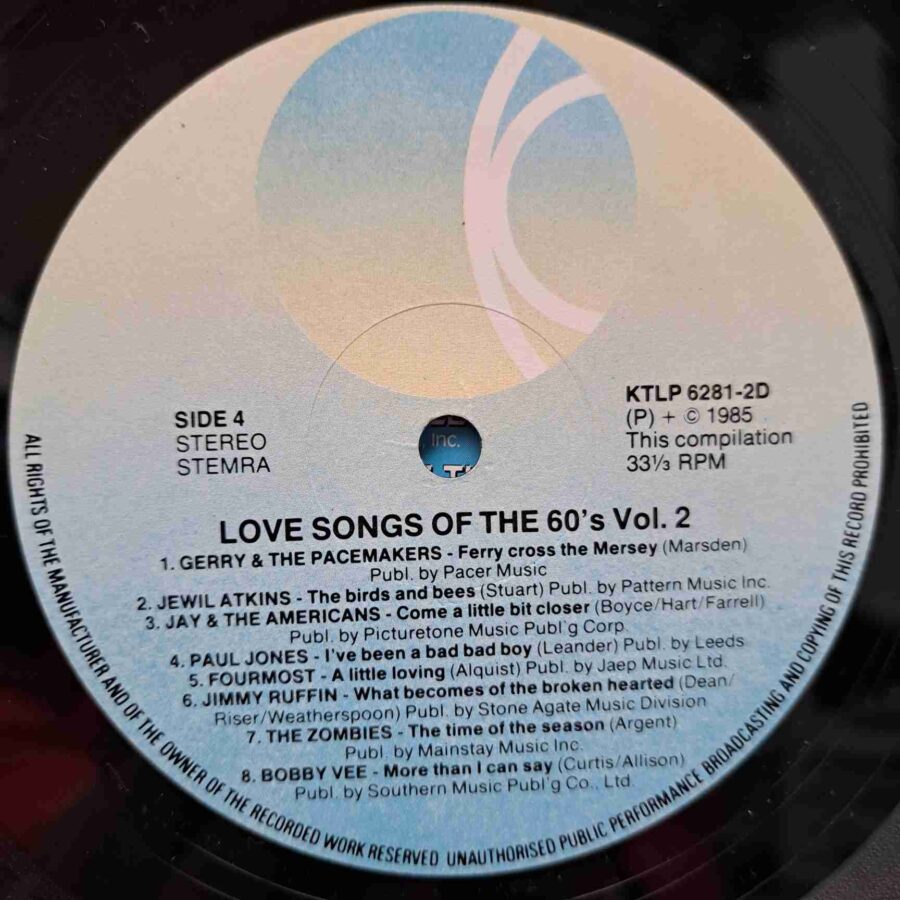 Love Songs Of The 60's - Vol. 2 - Disc Vinil 2LP EX sku8 (2) Love Songs Of The 60's - Vol. 2 - Disc Vinil 2LP EX