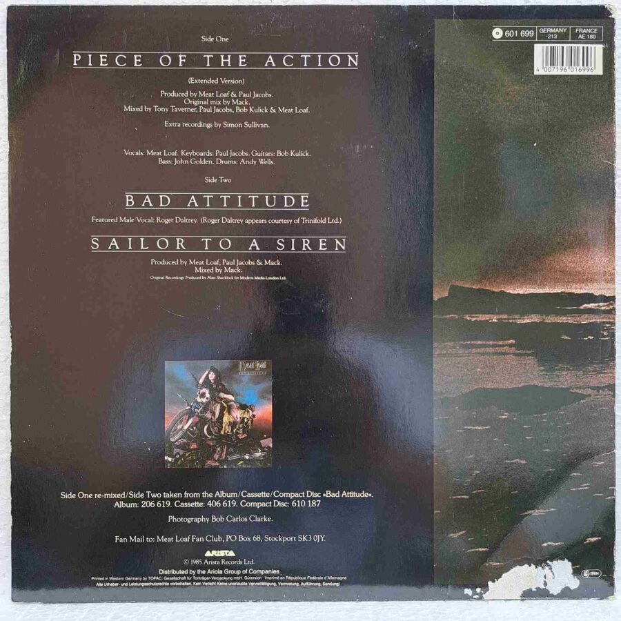 Meat Loaf – Piece Of The Action - Disc Vinil Maxi-Single VG+ sku6 (2) Meat Loaf – Piece Of The Action - Disc Vinil Maxi-Single VG+