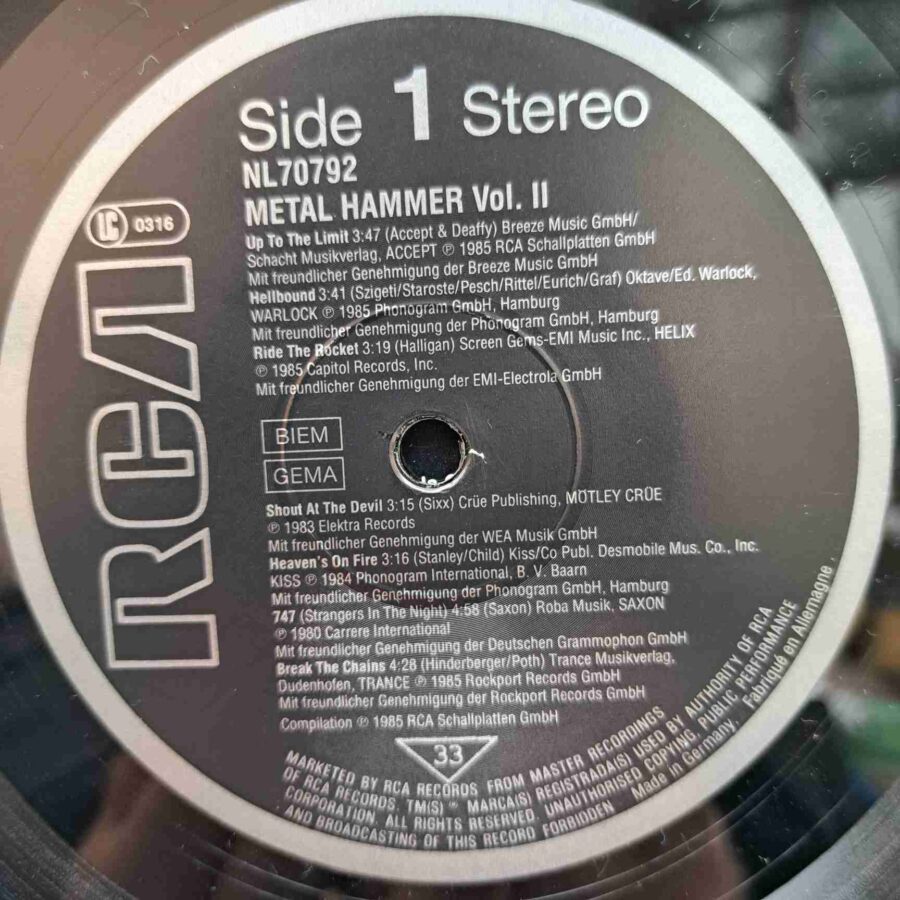 Metal Hammer Vol. II SKU5 (1) Metal Hammer Vol. II - Scorpions, Accept, Judas Priest, Kiss, Warlock – Disc Vinil LP VG VG+