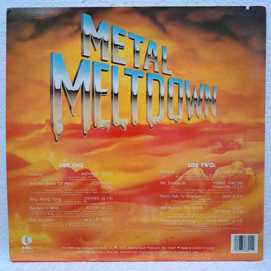 Metal Meltdown - Disc Vinil LP VG EX USA SKU8 (2) Metal Meltdown - Disc Vinil LP VG EX USA