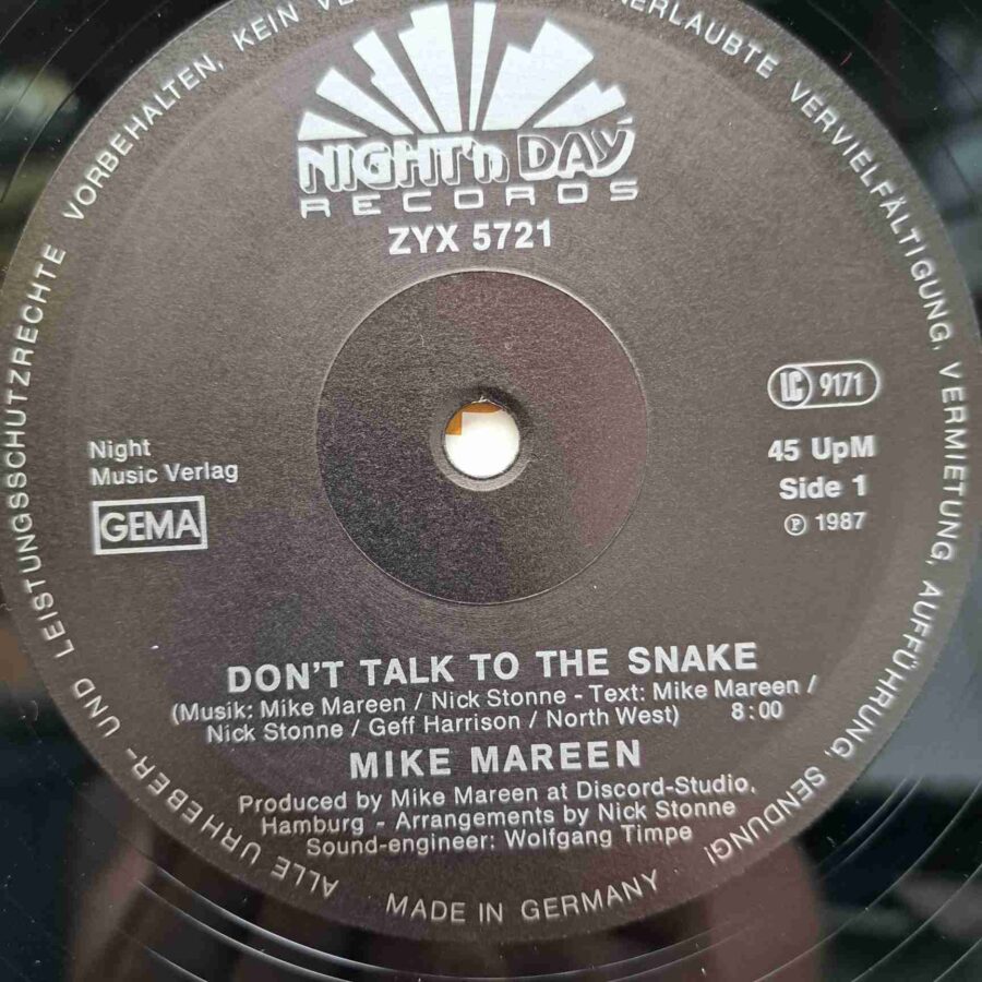 Mike Mareen – Don't Talk To The Snake Disc Vinil Maxi EX SKU8 Mike Mareen – Don't Talk To The Snake Disc Vinil Maxi EX