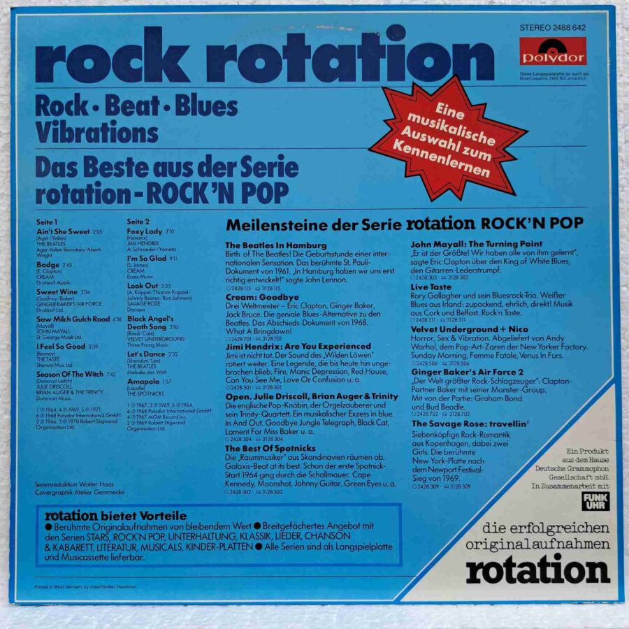 Rock Rotation (Rock • Beat • Blues • Vibrations)  - Disc Vinil LP VG+