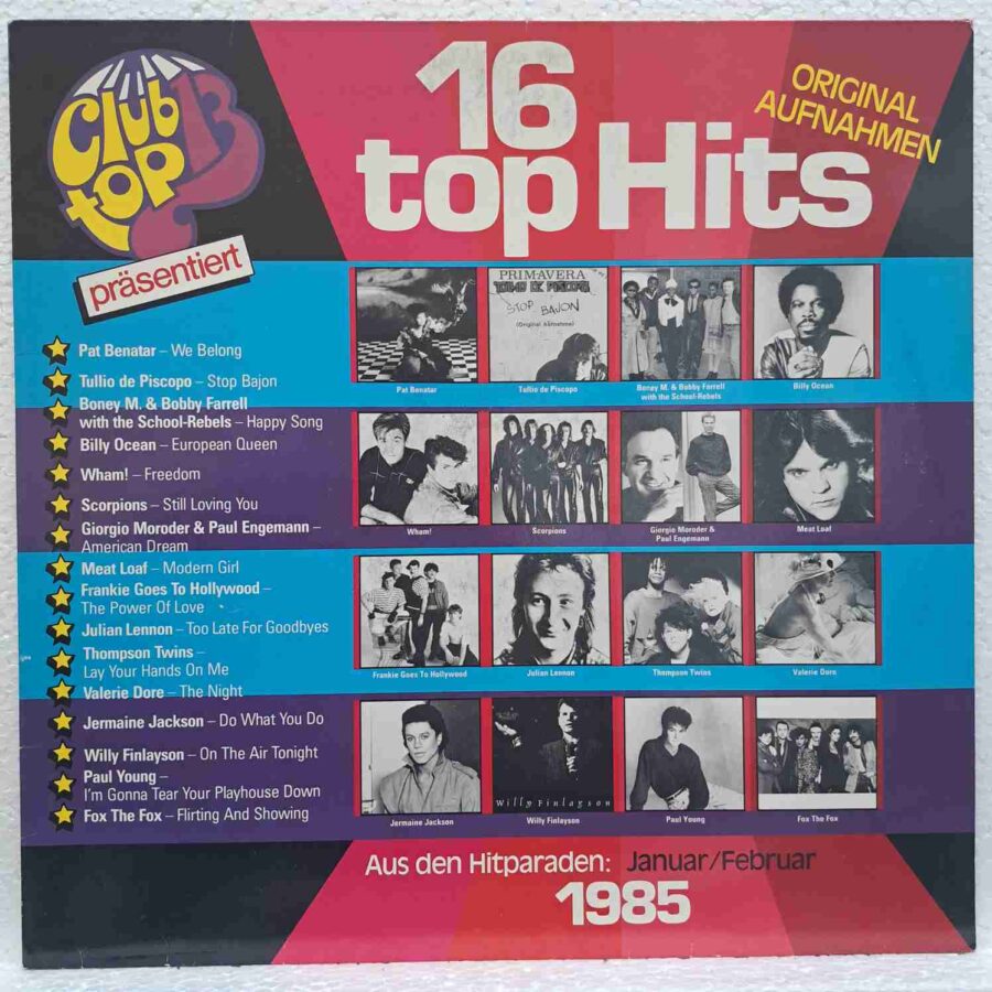 16 Top Hits - Aus Den Hitparaden: Januar/Februar 1985  – Disc Vinil LP VG VG+