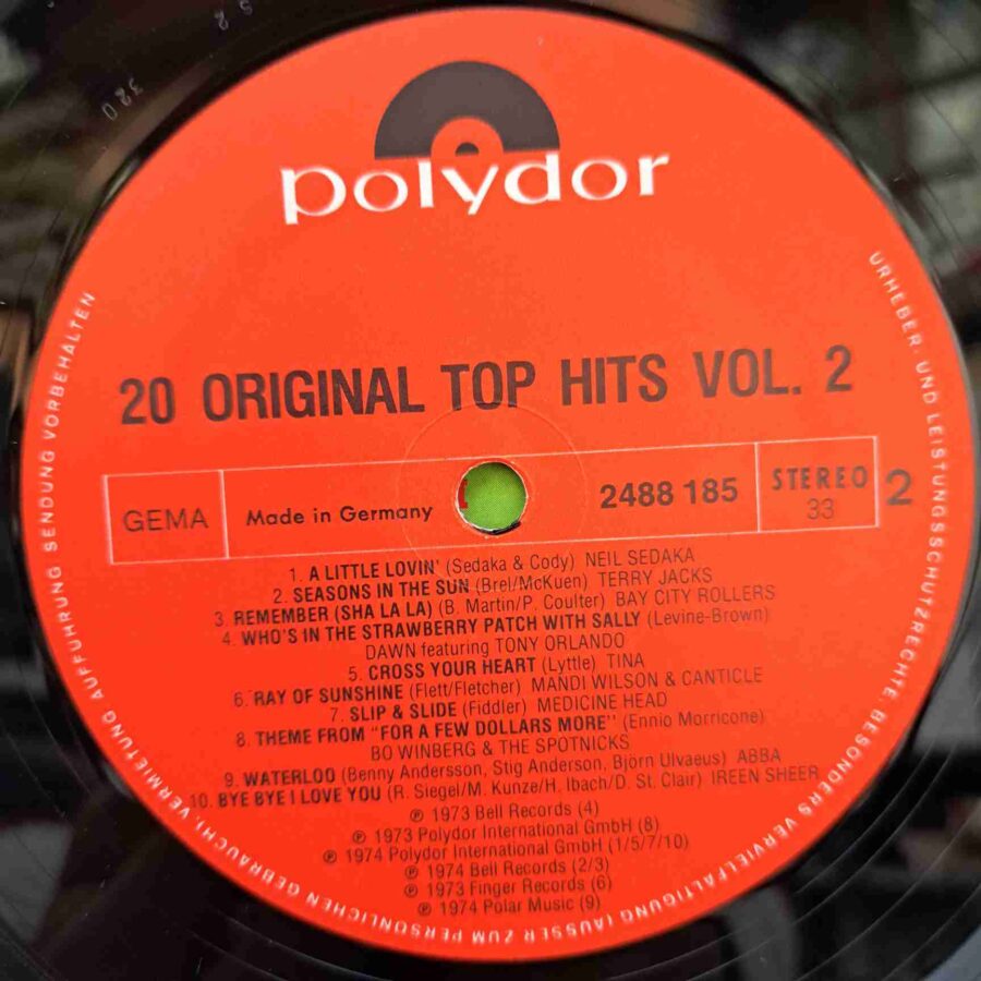 20 Original Top Hits Vol. 2 – Disc Vinil LP sku5 20 Original Top Hits Vol. 2 – Disc Vinil LP VG VG+