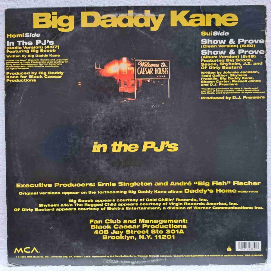 Big Daddy Kane – In The PJ's - Disc Vinil MAXI VG US