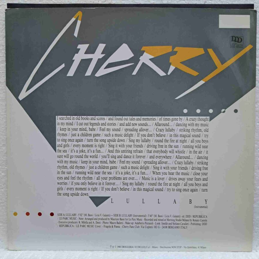 Cherry  – Lullaby - Disc Vinil Maxi Single  EX