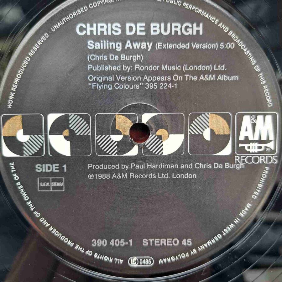 Chris De Burgh – Sailing Away SKU3 (1) Chris De Burgh – Sailing Away – Disc Vinil Single VG