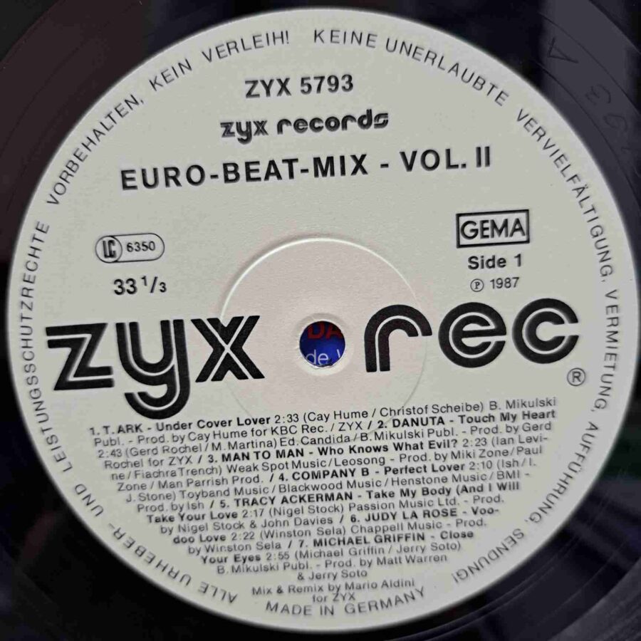 Euro-Beat-Mix Vol. 2 – Man To Man, Judy La Rose, Mozzart, Company B - Disc Vinil LP VG+