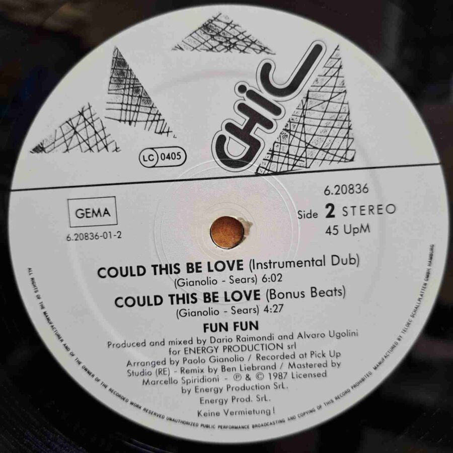 Fun Fun – Could This Be Love - Disc Vinil maxi single SKU8 Fun Fun – Could This Be Love - Disc Vinil maxi single EX