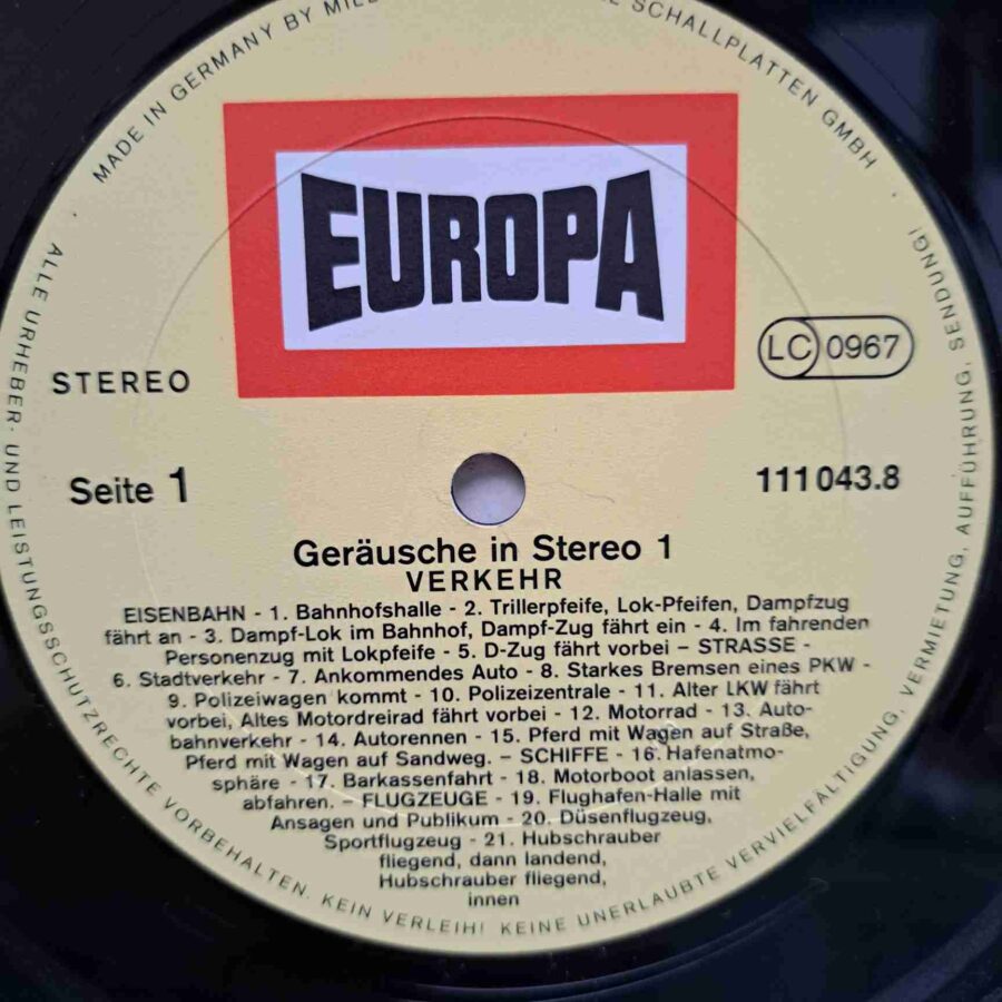 Geräusche In Stereo 1 – Disc Vinil LP VG VG+ SKU1 (1) Geräusche In Stereo 1 – Disc Vinil LP VG VG+