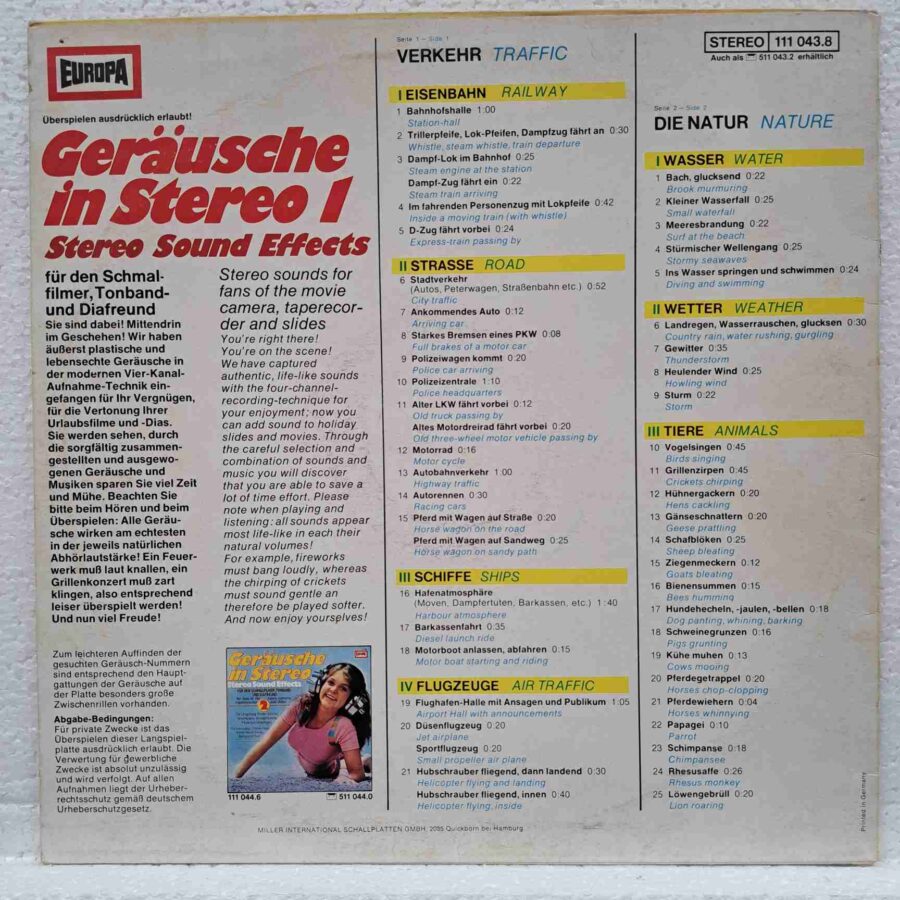 Geräusche In Stereo 1 – Disc Vinil LP VG VG+ SKU1 (3) Geräusche In Stereo 1 – Disc Vinil LP VG VG+