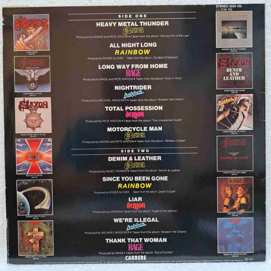 Heavy Metal Thunder SKU11 (3) Heavy Metal Thunder - Rainbow, Saxon, Dokken, Demon - Disc Vinil LP VG+